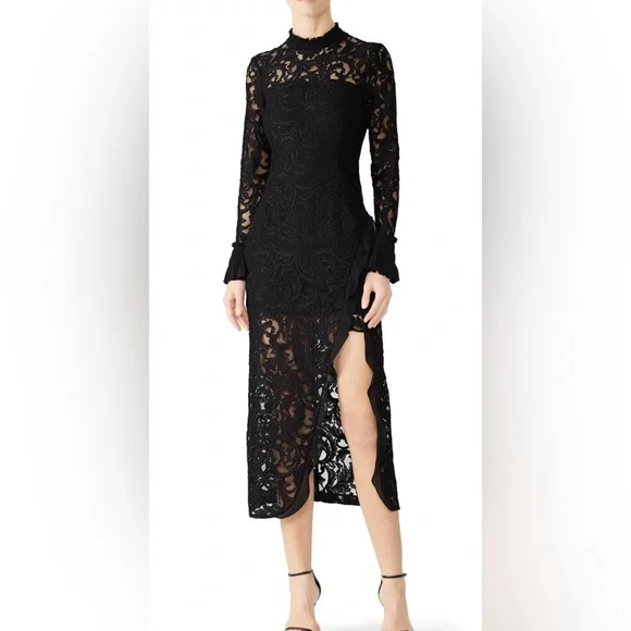 Alexis Dresses Alexis Black Fala Lace Midi Dress Euc Poshmark